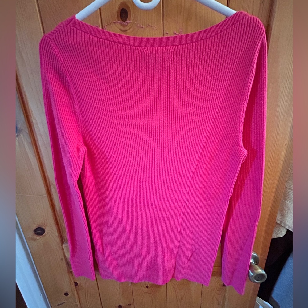 Amazon Essentials Hot Pink Ribbed Top - Picture 2 of 3